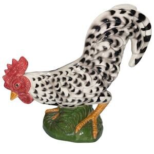 Fitz and Floyd Vintage Hand Crafted Speckled Ceramic Rooster